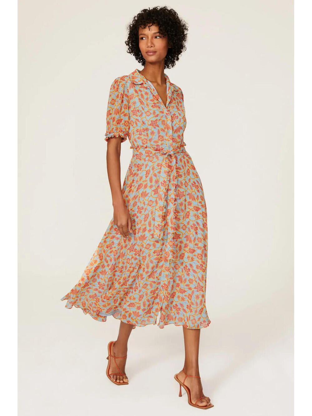 Derek Lam 10 Crosby x RTR Floral Midi Shirtdress Size 38